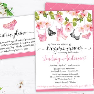 Lingerie Shower Invitation Printable Bridal Shower Invitations Lingerie ...