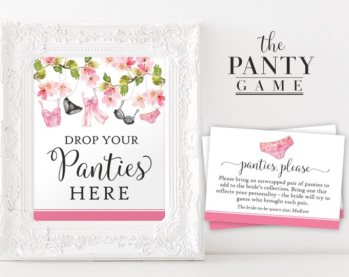 The Panty Game Printable Panties Game, Lingerie Shower Game, Drop Your ...