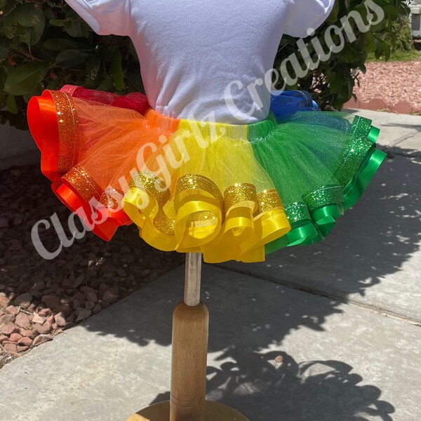 Rainbow Glitter Tutu, rainbow tutu, tutu, baby tutu 1st birthday