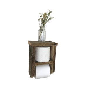 Rustic Toilet Paper Holder, Reclaimed EPAL Pallet Wood, Bathroom accessories. image 1