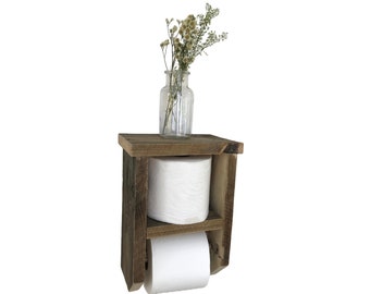 Rustic Toilet Paper Holder, Reclaimed EPAL Pallet Wood, Bathroom accessories.