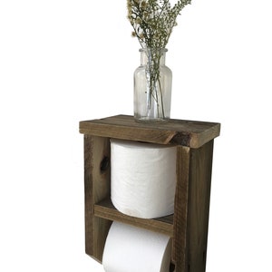 Rustic Toilet Paper Holder, Reclaimed EPAL Pallet Wood, Bathroom accessories. image 2