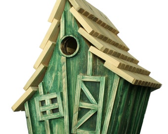 Ramshackle Birdhouse artisan repurposed / recycled pallet wood crooked little house