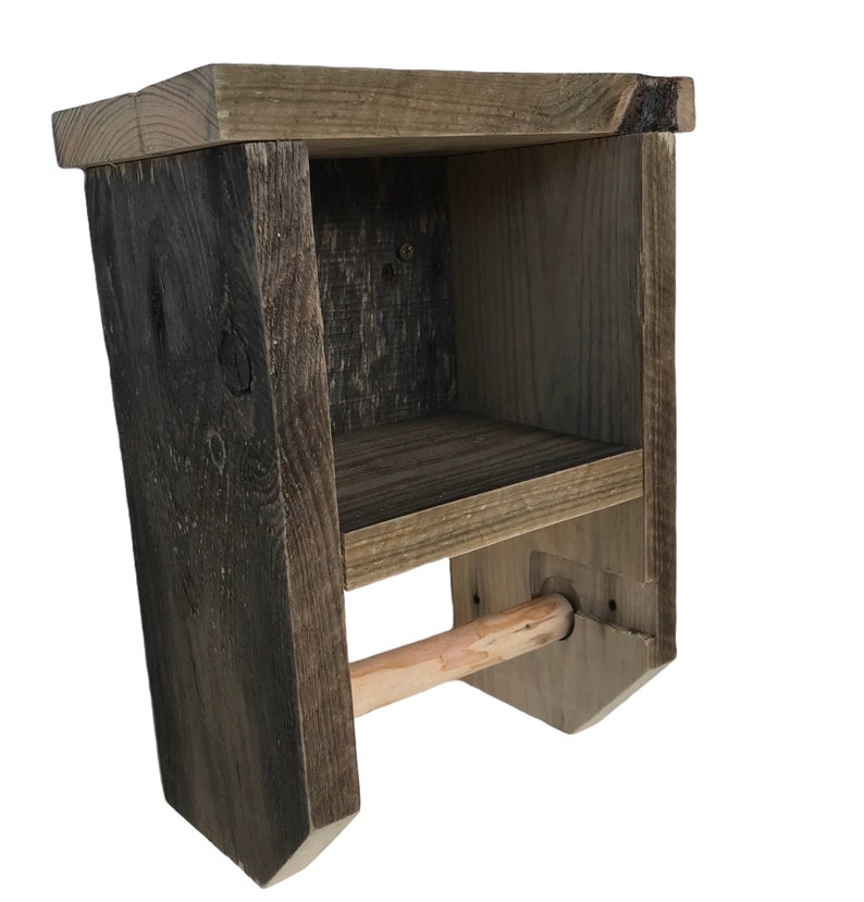 Rustic Toilet Paper Holder, Reclaimed EPAL Pallet Wood, Bathroom accessories. image 5