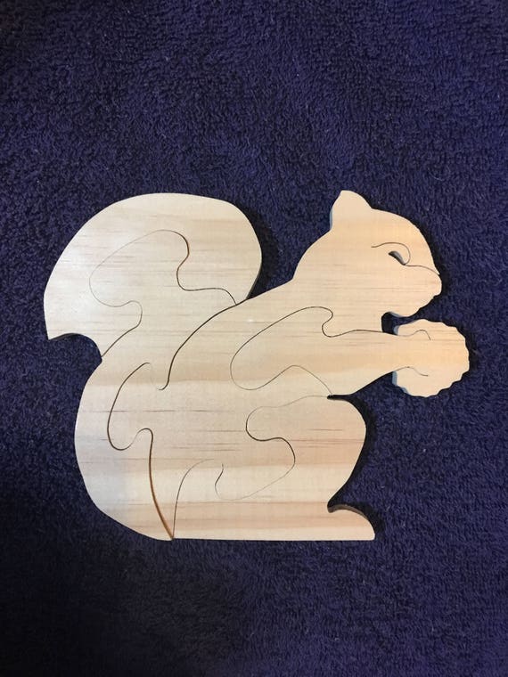 Wooden Squirrel Puzzle Etsy