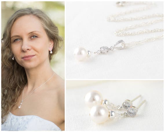 Pearl Bridal Jewelry Set Wedding Jewelry Sets Bridal Necklace | Etsy