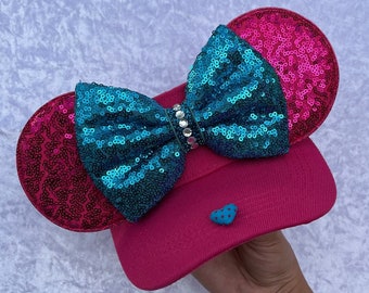Minnie Mouse inspired, collection hearts, VISORS,  Mouse Ears, mickey ears, Minnie Ears, Disney visor