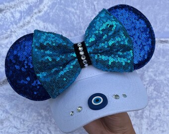 Evil eye inspired, 2 colors, blue,  VISORS,  Mouse Ears, mickey ears, Minnie Ears, Disney