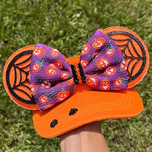 Halloween Visor Ears, Orange Pumpkin, Mouse Ears, Disney Inspired