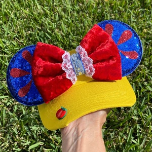 Snow White, Inspired Snow White, visor,  Mouse Ears, mickey ears, Minnie Ears, over 12 years, women,