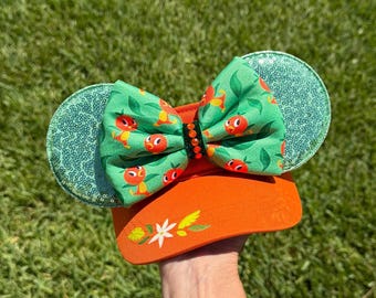 Orange Bird Mouse Ears Visor,  Orange visor, Sequin Disney Ears
