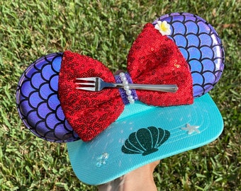 Mermaid Mickey Visor, Seashell Mouse Ears Cap for Kids  display picture 1