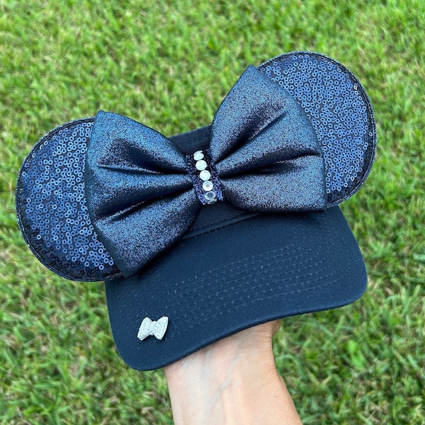 Navy, blue, Mouse Ears, mickey ears, Minnie Ears, adult, disney visor, mouse visor