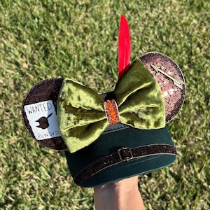 Robin Hood inspired, visor, Mickey Ears, Minnie Ears, adult