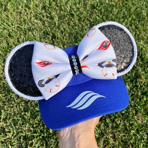 Disney cruise Inspired, royal blue visor, Mouse Ears, mickey ears, cap, visor, Minnie Ears, disney parks essentials