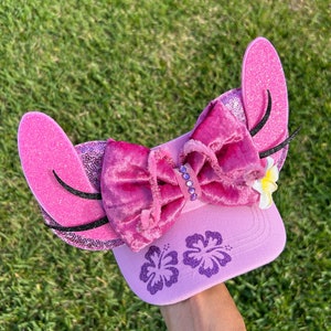 Angel Inspired visor, pink, Stitch, Mouse Ears, mickey ears, Minnie Ears, disney visor, Hawaii