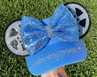 Sally Inspired visor, blue visor, disney visor, disney parks essentials, ears, Minnie Ears, Lightning McQueen