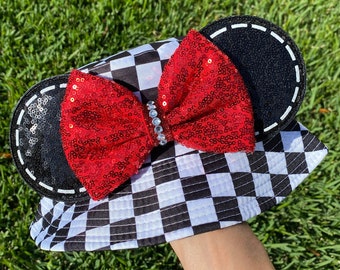 Bucket hat Cars, Mouse Ears, mickey ears, Minnie Ears, disney visor, Circumference 22.8 inch, F1