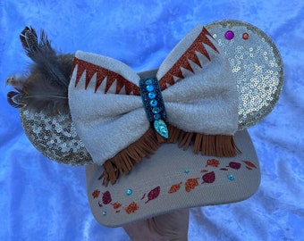Pocahontas Inspired visor, Mouse Ears, mickey ears, Minnie Ears, adult, women, Disney visor