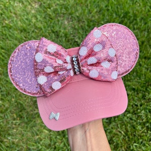 Minnie Mouse Inspired visor, pink, Mouse Ears, mickey ears, Minnie Ears, disney visor, mouse visor, disney park