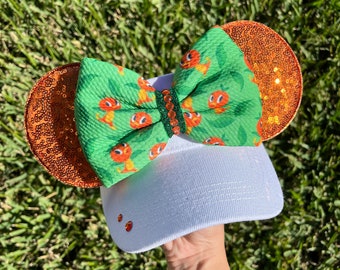 Orange Bird Mouse Ears Visor, Sequin Disney Ears