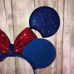 Captain America inspired Ears, America Ears, Minnie Ears, Mickey Ears, Mouse Ears, America, captain image 6