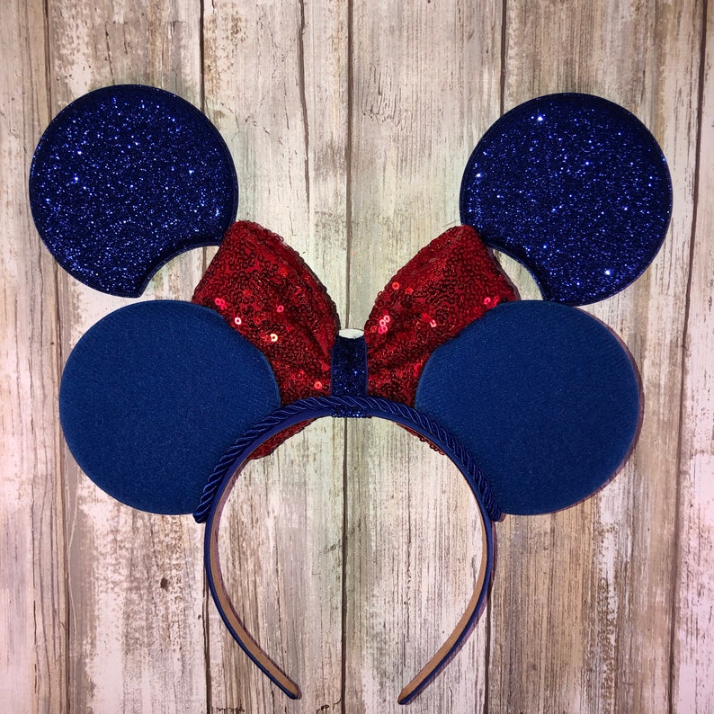 Captain America inspired Ears, America Ears, Minnie Ears, Mickey Ears, Mouse Ears, America, captain image 5