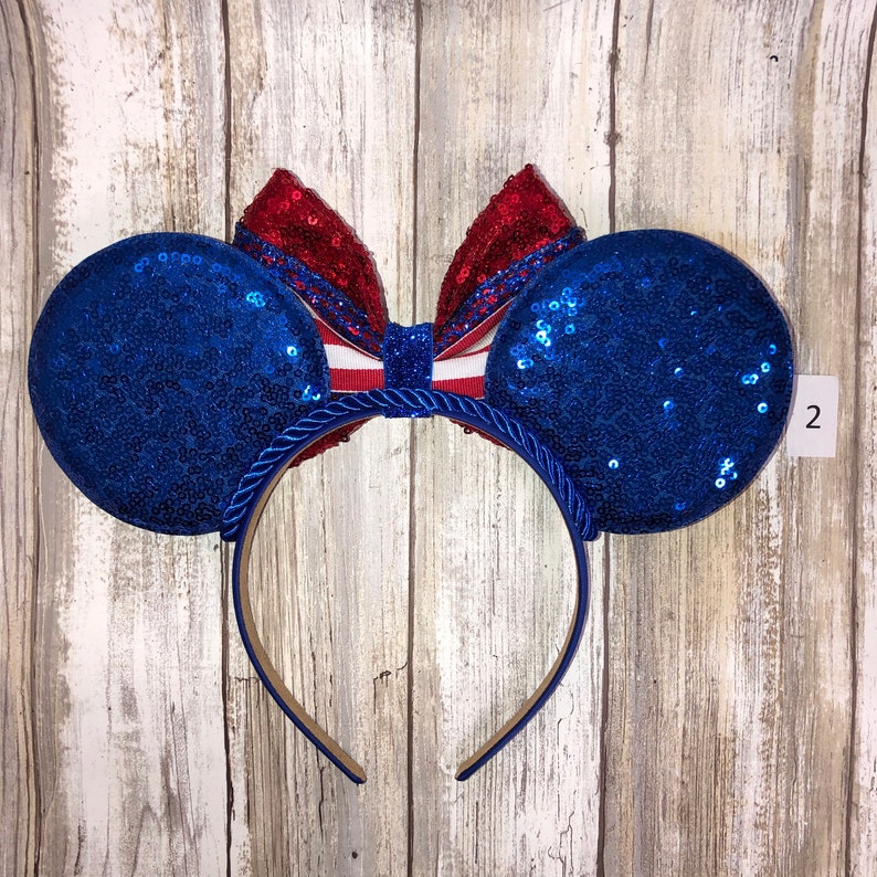 Captain America inspired Ears, America Ears, Minnie Ears, Mickey Ears, Mouse Ears, America, captain image 8