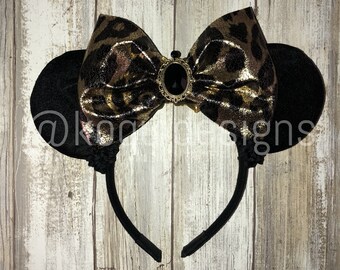 Leopard Minnie Ears, Gray Leopard, Animal Print Ears, Animal Kingdom Ears, Leopardo, Minnie Ears, Mickey Ears, Mouse Ears, Animal Kingdom