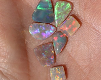 Parcel of 7 Stunning Tiny Natural Mintabie Opals - TCW 4.1ct (629) - See IMPORTANT NOTE in Description