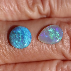 Lightning Ridge Opal Parcel: 2 Freeform Australian Gemstones, 2.3ct TCW