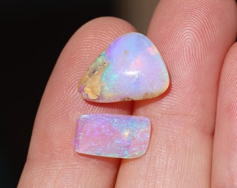 Parcel of 2 Freeform Natural Australian Pipe Opals - TCW 7ct- FLAW - (619) - Details in Description