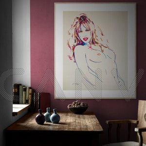 Jodi Ann Paterson - Playboy Playmate - Celebrity Portraits - Sexy Celebrity - Glamour Girl Art - Original Illustration - Xmas Gift