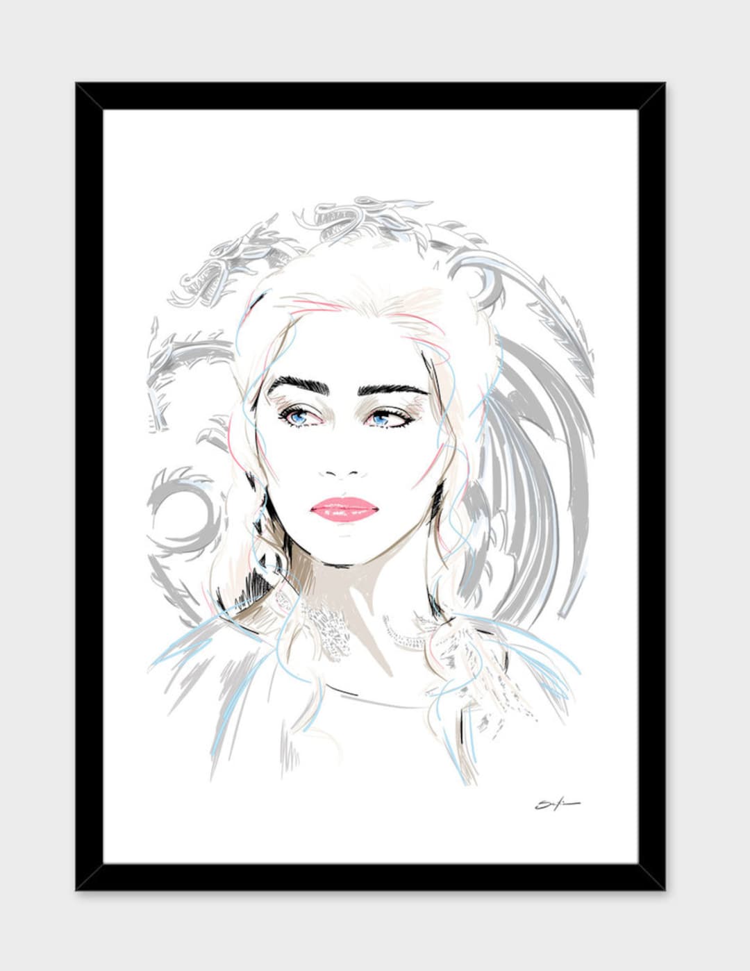Daenerys Targaryen Art Print – Game of Thrones Celebrity Portrait ...