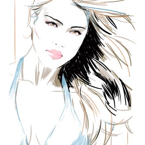 Jessica Alba, Dark Angel, Sue Storm, Celebrity Portrait, Poster Print, Digital Illustration, Sexy Celebrity, Xmas Gift