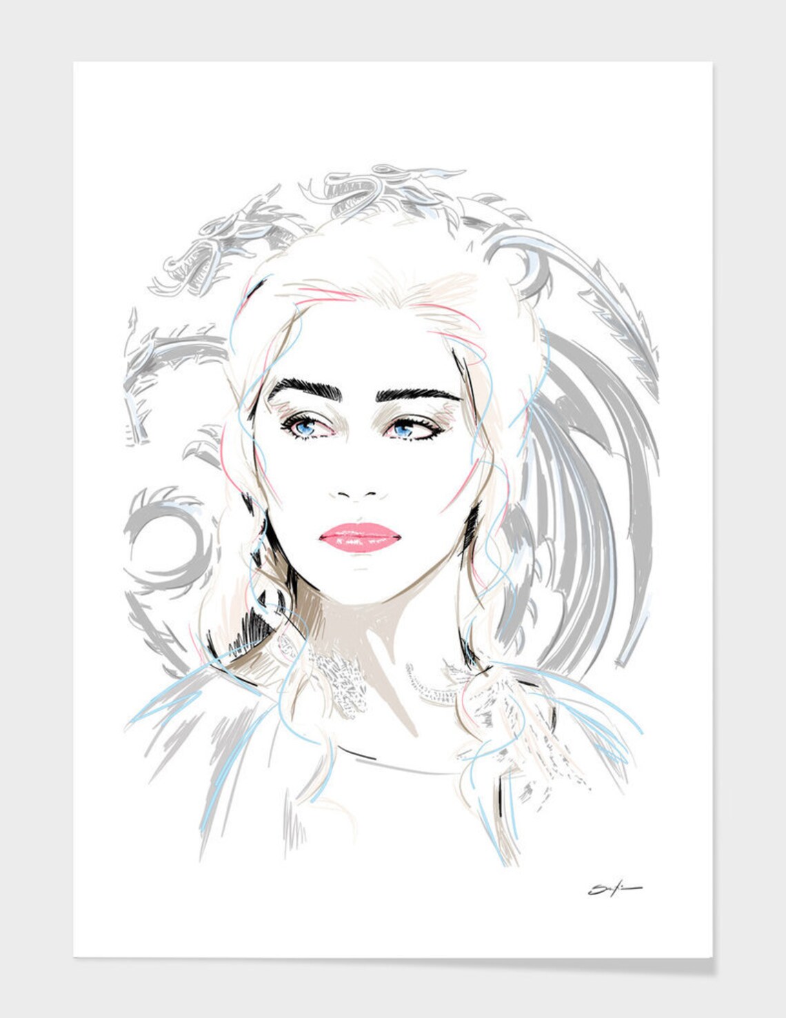 Daenerys Targaryen Comic Art Print – Art Deco Style Poster - Etsy