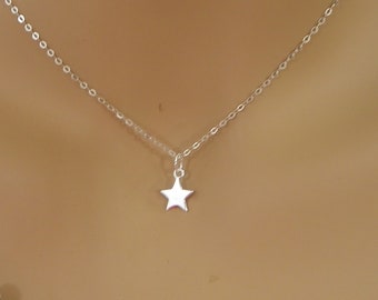 TINY Star necklace, Small Star Silver, star necklace pendent, solid silver star necklace, tiny star necklace silver, fashion necklace silver