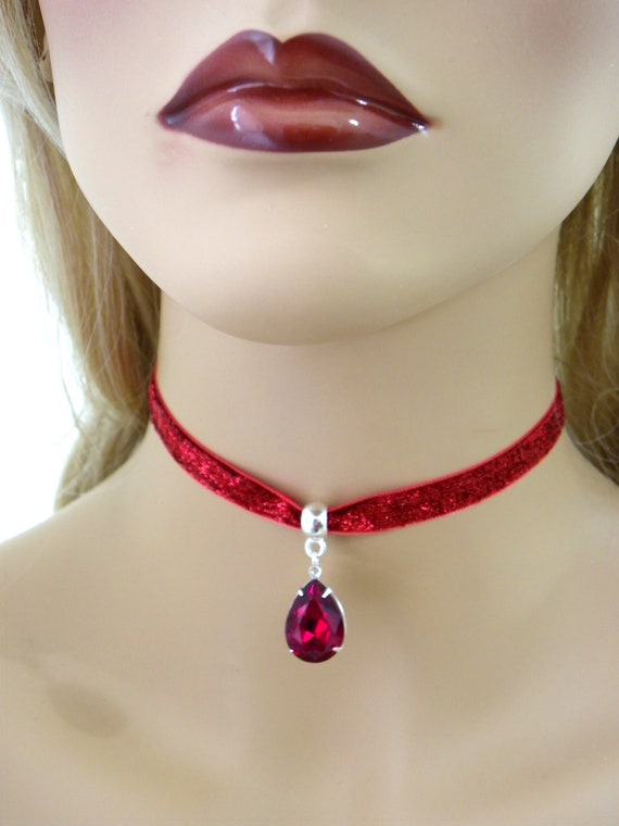 Red clearance sparkly choker