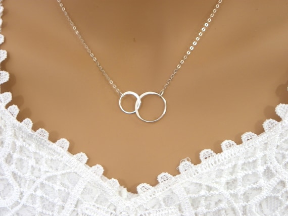 Engraved Interlocking Rings Necklace | TheNetJeweler
