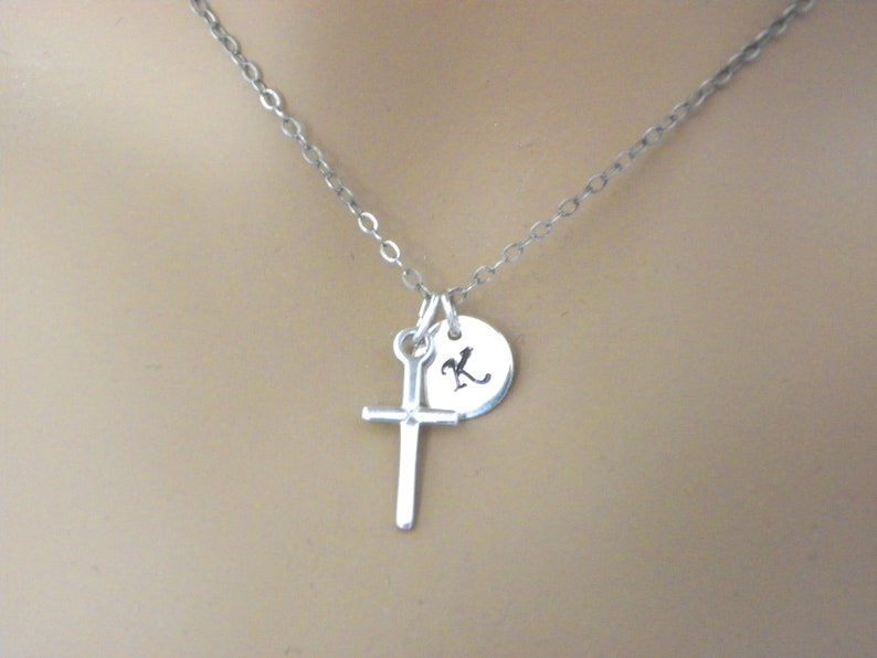 personalized cross necklace girl