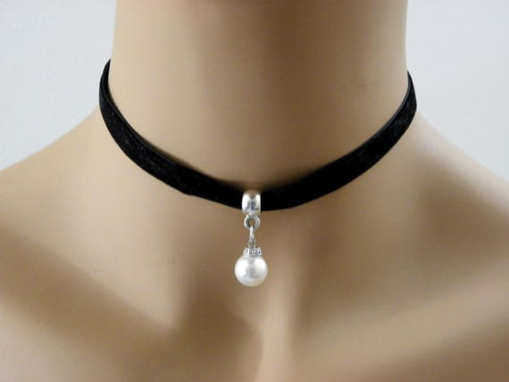 Black Velvet Choker Necklace Plain 