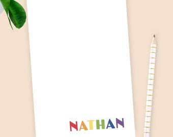 Personalized Notepad: Modern Bright Stationery, Colorful Name Design