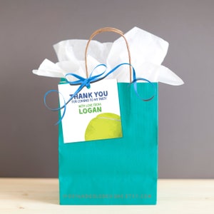 Editable Tennis Party Printables Thank You Gift Tag Favor Bag Tag ...