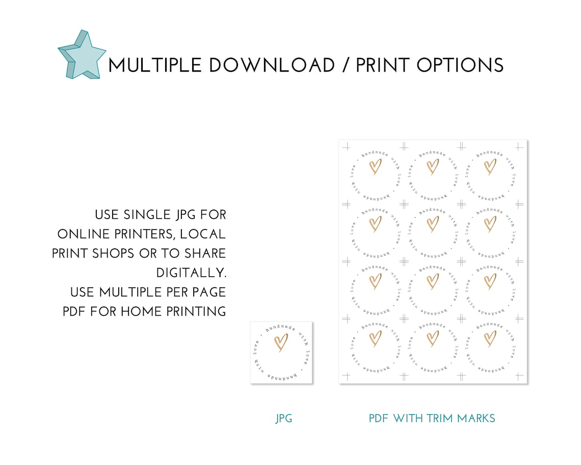 Handmade With Love Gift Tag, Printable Made With Love Label, Editable ...