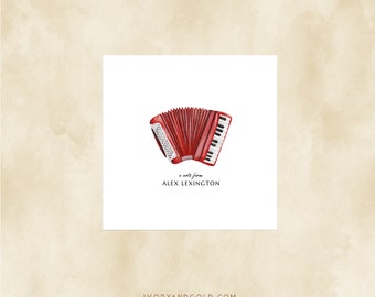 Custom - Personalized Music Stationery {Accordion Greeting Card with Envelope} 3890