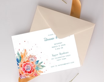 Indian Invitation {Housewarming, Wedding, Diwali, Dinner Party, Holi, Birth Announcement, Desi Design Card, Editable DIY, Corjl} 3956