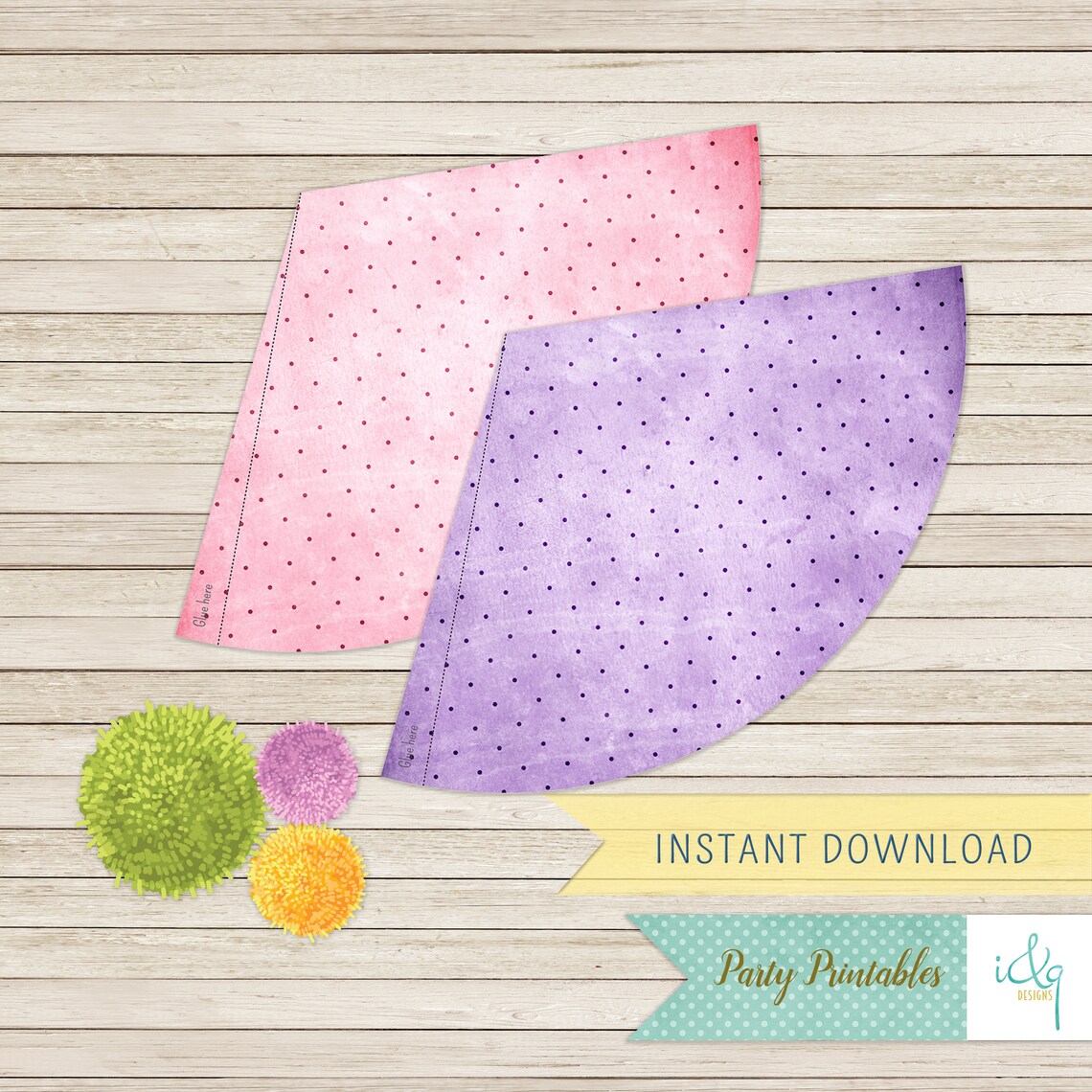 Pink Party Hat Purple Party Hat Birthday Party Hat Etsy