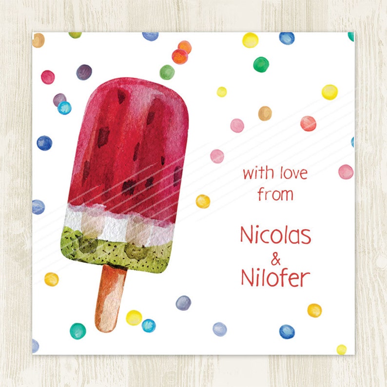 Ice cream Favor Tag Popsicle Gift Card Ice cream Gift Tag