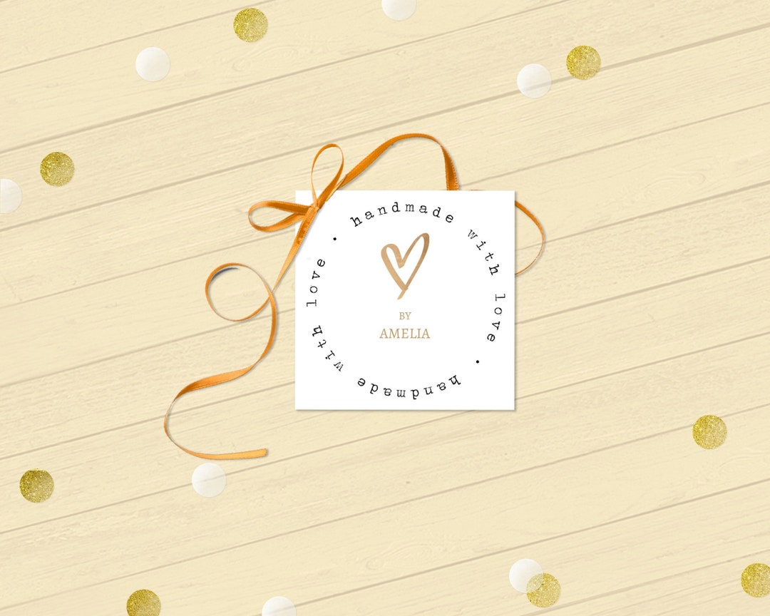 Handmade With Love Gift Tag | Printable Made With Love Label, Editable ...