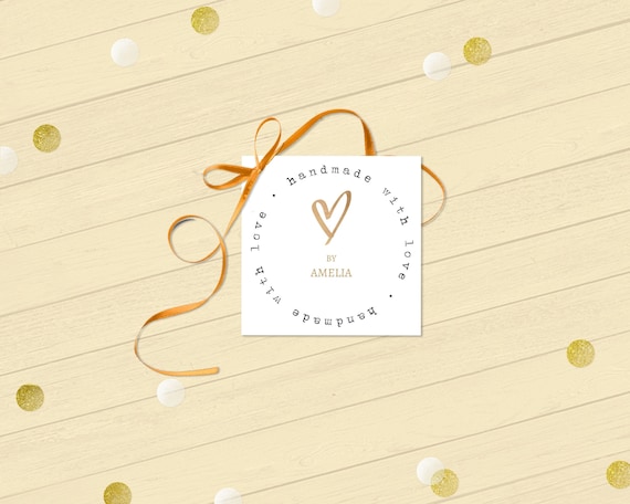 Handmade With Love Gift Tag: Editable Corjl Template (Digital Download